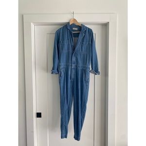 Madewell denim jumpsuit size small, zips up.